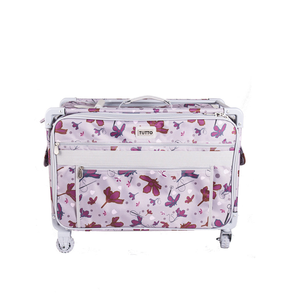 Tutto Sewing Machine Case On Wheels Extra Large 24in Red with Daisy -  740889150341