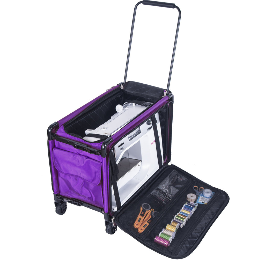 Tutto Large Sewing Machine Bag On Wheels - Purple Dahlia
